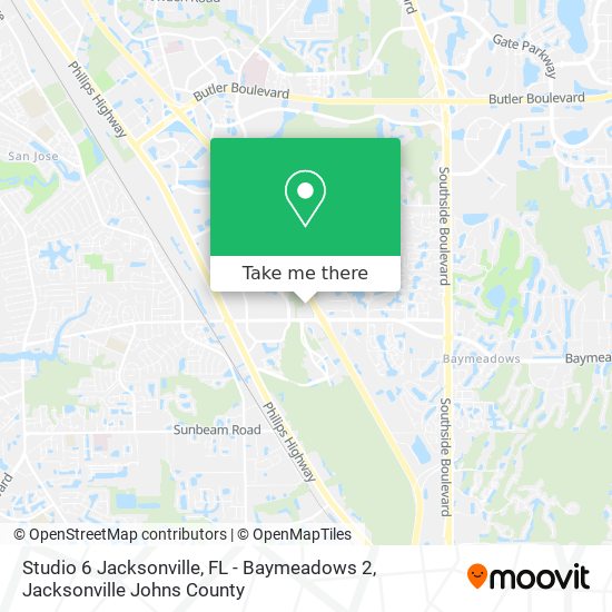 Studio 6 Jacksonville, FL - Baymeadows 2 map