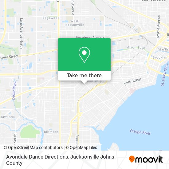 Avondale Dance Directions map