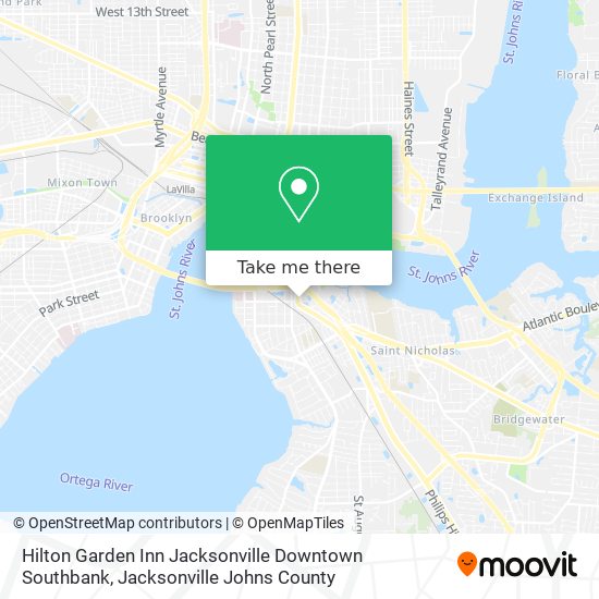 Hilton Garden Inn Jacksonville Downtown Southbank map