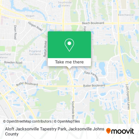 Aloft Jacksonville Tapestry Park map
