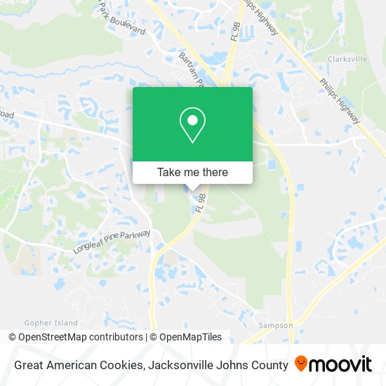 Great American Cookies map