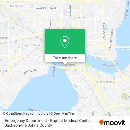 Emergency Department - Baptist Medical Center map