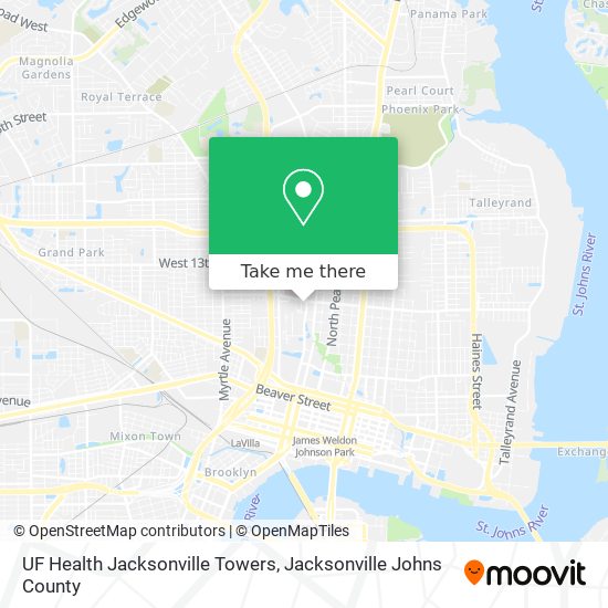 Mapa de UF Health Jacksonville Towers