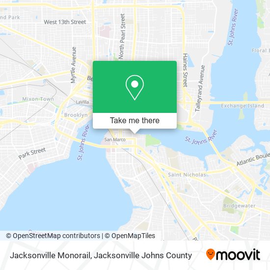 Jacksonville Monorail map