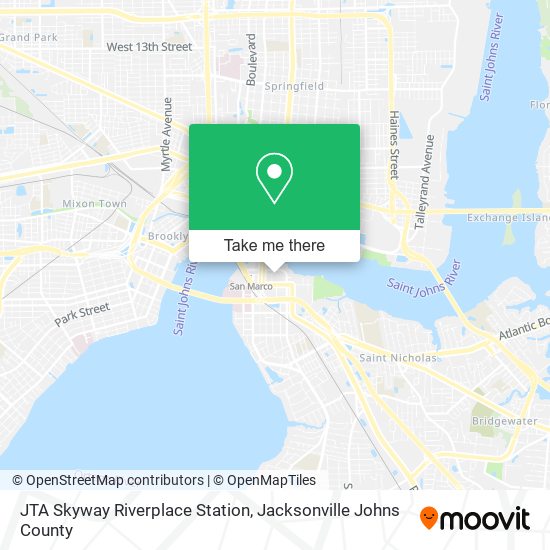 JTA Skyway Riverplace Station map