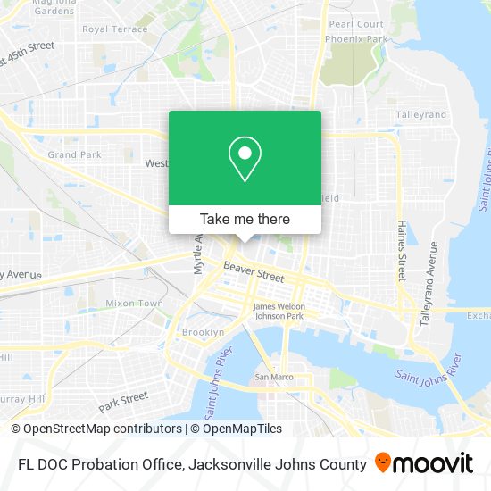 FL DOC Probation Office map