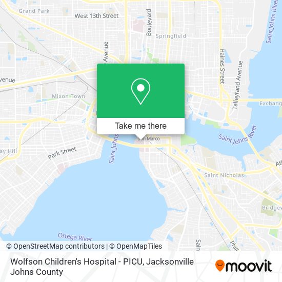 Mapa de Wolfson Children's Hospital - PICU