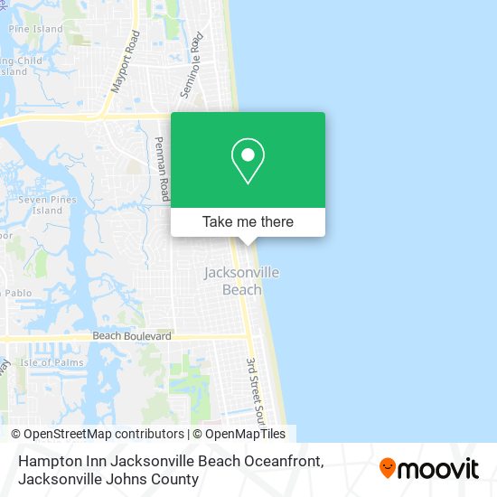 Mapa de Hampton Inn Jacksonville Beach Oceanfront