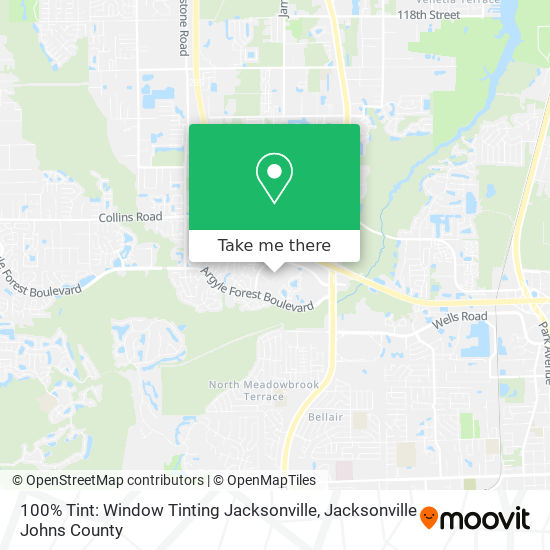 100% Tint: Window Tinting Jacksonville map