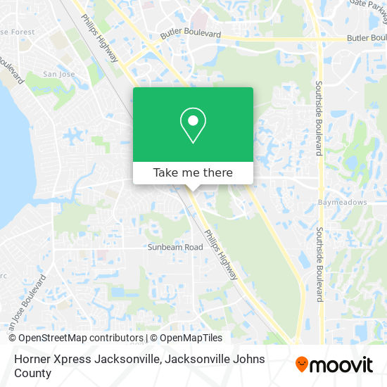 Horner Xpress Jacksonville map