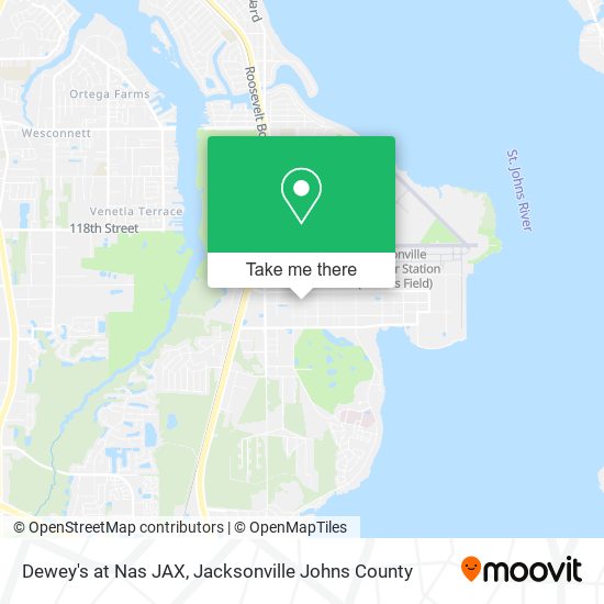 Dewey's at Nas JAX map