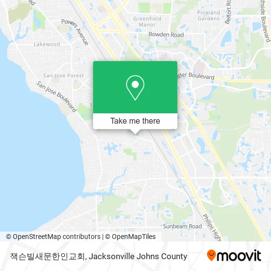 Mapa de 잭슨빌새문한인교회
