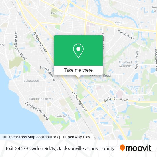 Exit 345/Bowden Rd/N map