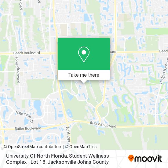 Mapa de University Of North Florida, Student Wellness Complex - Lot 18