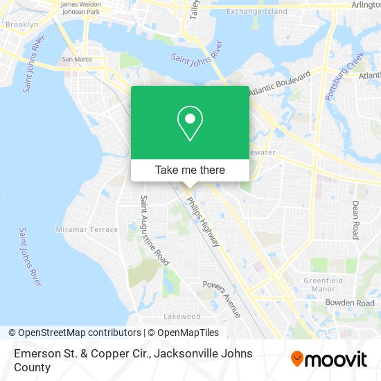 Mapa de Emerson St. & Copper Cir.
