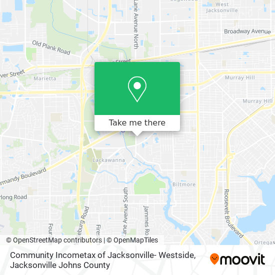 Community Incometax of Jacksonville- Westside map