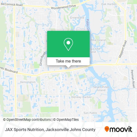 JAX Sports Nutrition map