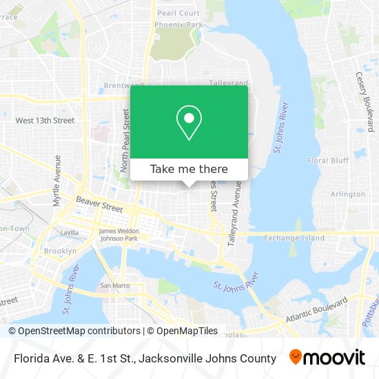 Florida Ave. & E. 1st St. map