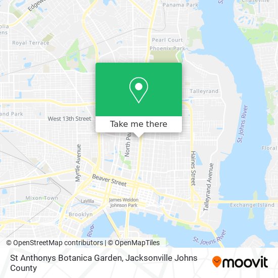 Mapa de St Anthonys Botanica Garden