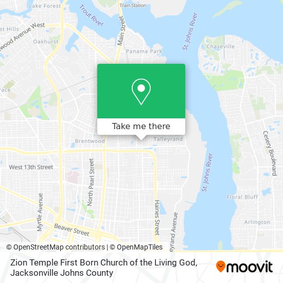 Mapa de Zion Temple First Born Church of the Living God