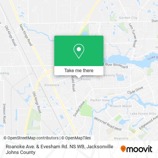 Roanoke Ave. & Evesham Rd. NS WB map