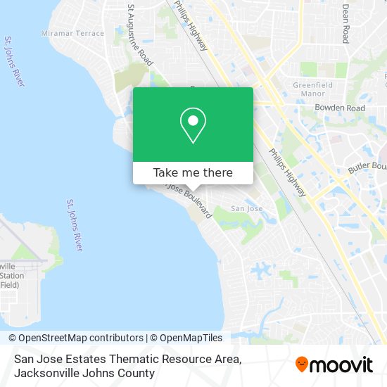 San Jose Estates Thematic Resource Area map