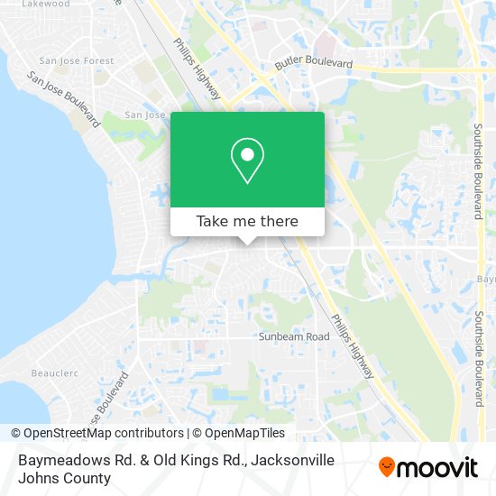 Baymeadows Rd. & Old Kings Rd. map