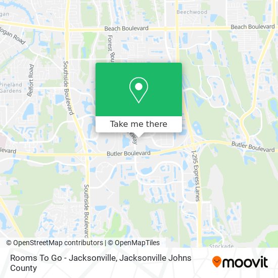 Mapa de Rooms To Go - Jacksonville