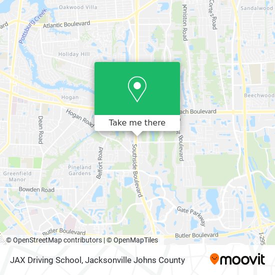 JAX Driving School map