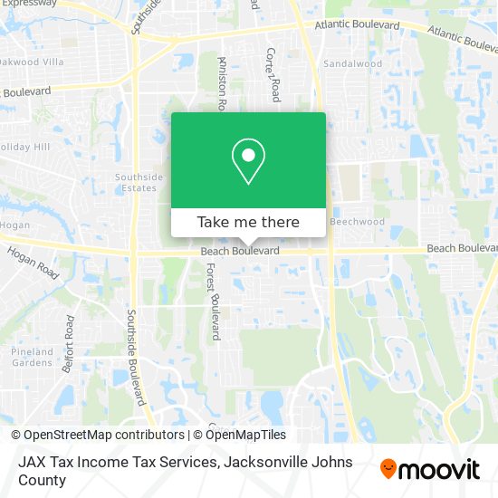 Mapa de JAX Tax Income Tax Services