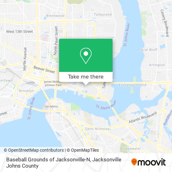 Baseball Grounds of Jacksonville-N map