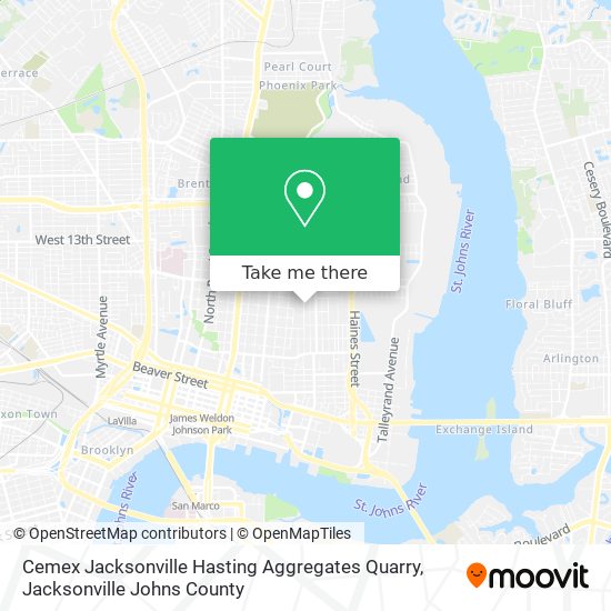 Mapa de Cemex Jacksonville Hasting Aggregates Quarry