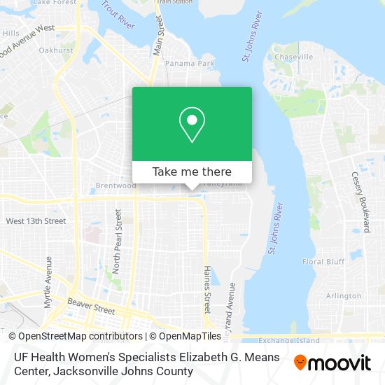 UF Health Women's Specialists Elizabeth G. Means Center map