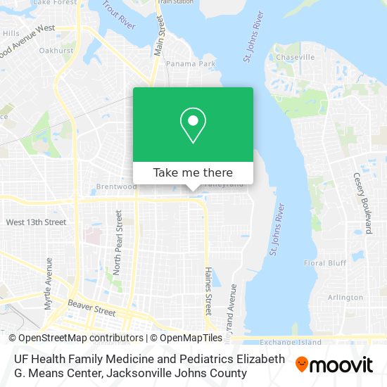 UF Health Family Medicine and Pediatrics Elizabeth G. Means Center map