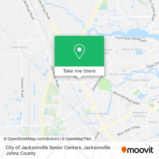 City of Jacksonville Senior Centers map