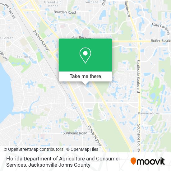Florida Department of Agriculture and Consumer Services map