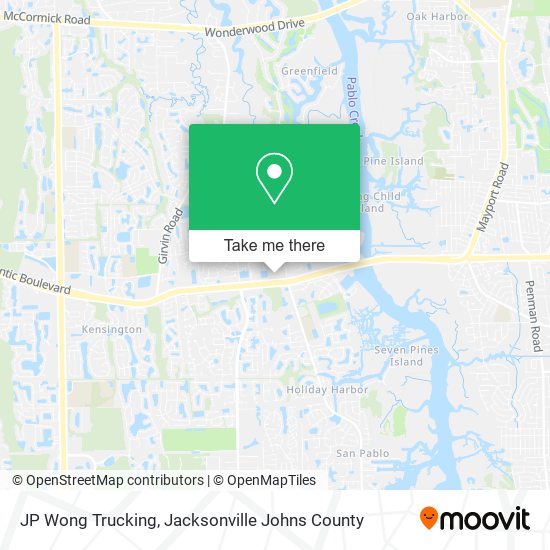 JP Wong Trucking map