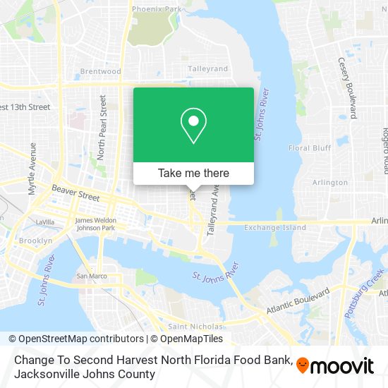 Mapa de Change To Second Harvest North Florida Food Bank