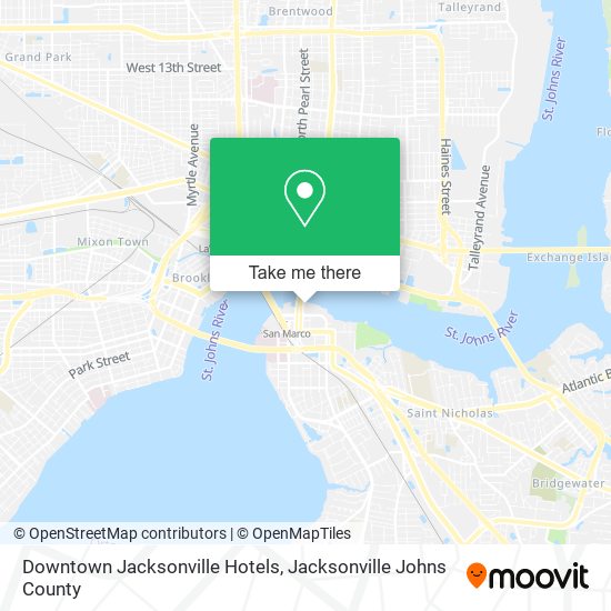 Downtown Jacksonville Hotels map