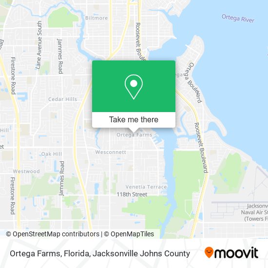 Ortega Farms, Florida map