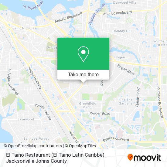 Mapa de El Taino Restaurant (El Taino Latin Caribbe)