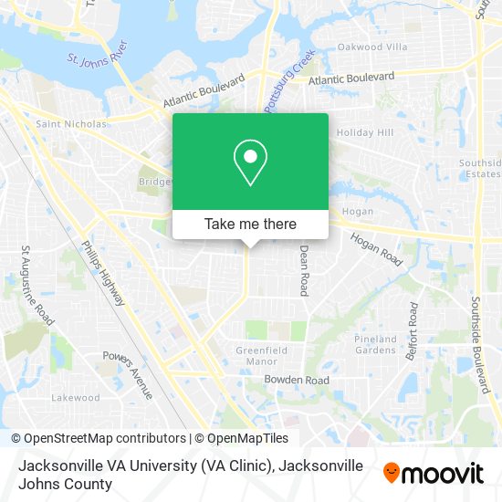 Mapa de Jacksonville VA University (VA Clinic)