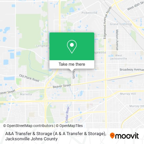 A&A Transfer & Storage map