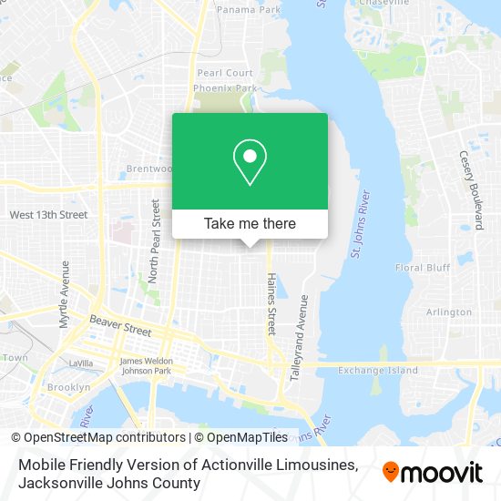 Mobile Friendly Version of Actionville Limousines map