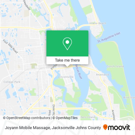 Joyann Mobile Massage map