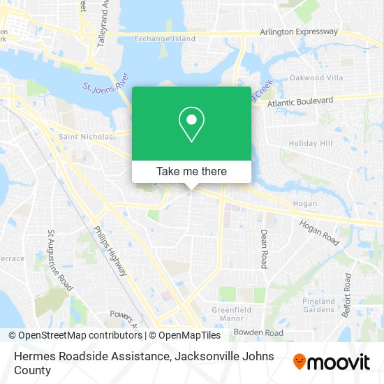 Mapa de Hermes Roadside Assistance