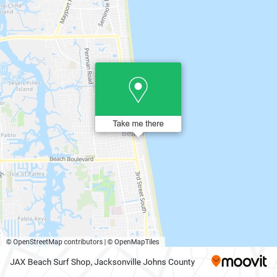 Mapa de JAX Beach Surf Shop