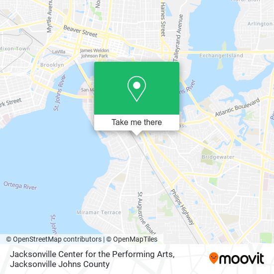 Mapa de Jacksonville Center for the Performing Arts