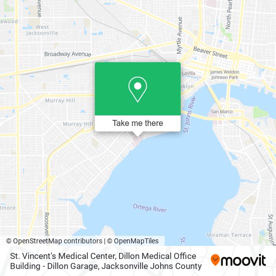 St. Vincent's Medical Center, Dillon Medical Office Building - Dillon Garage map