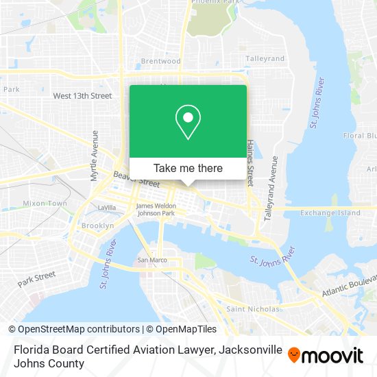 Mapa de Florida Board Certified Aviation Lawyer